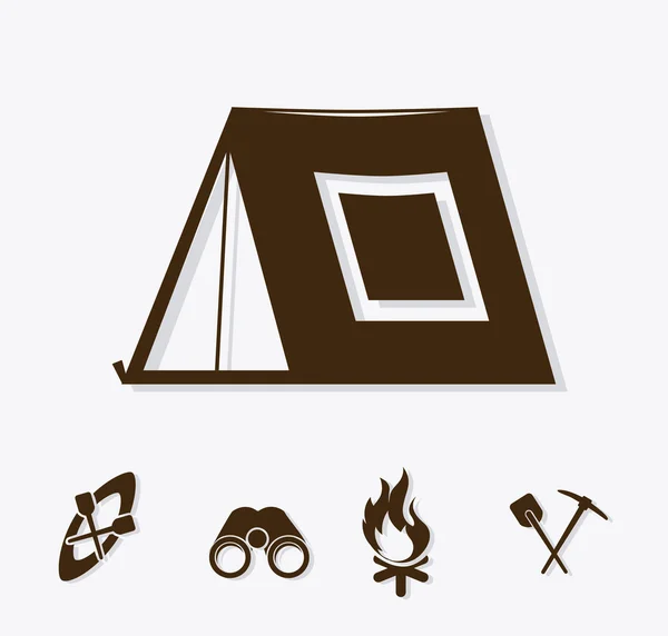 Camping forestontwerp — Stockvector
