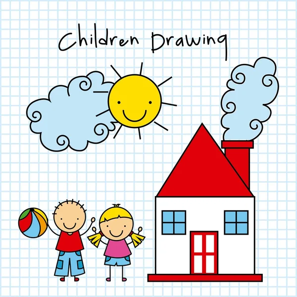 Kinder zeichnen Design — Stockvektor