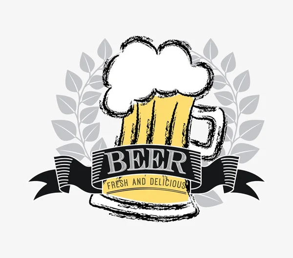 Diseño de cerveza — Vector de stock