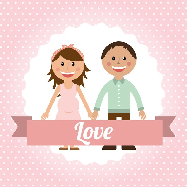 Couple amour conception — Image vectorielle