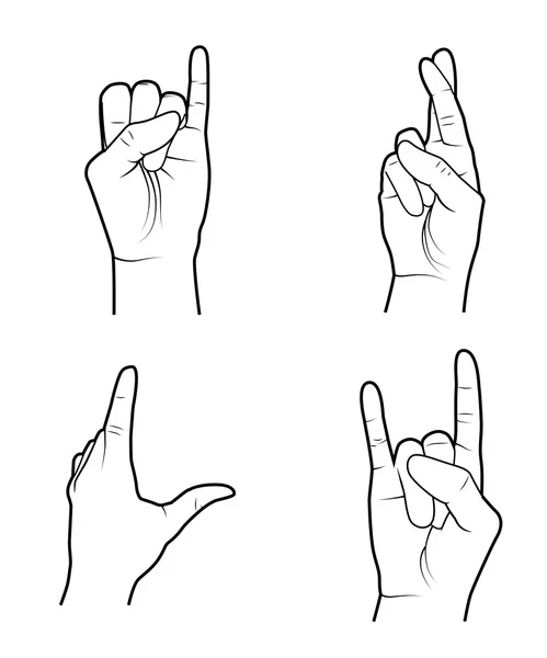 Signaux mains — Image vectorielle