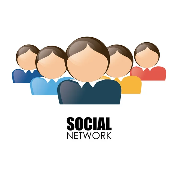 Desain jaringan sosial - Stok Vektor