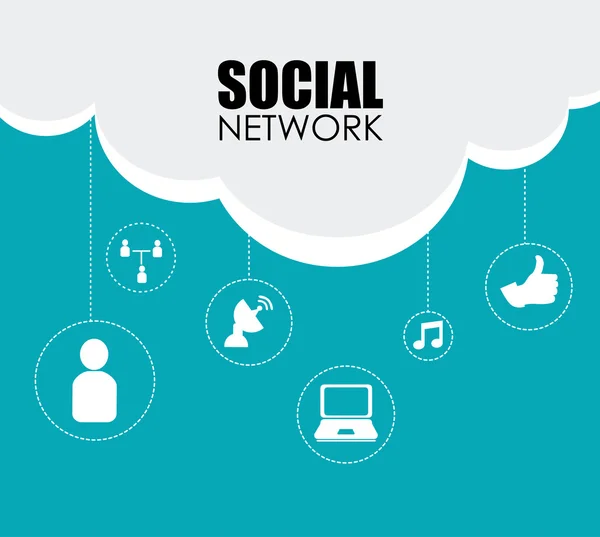 Progettazione social network — Vettoriale Stock