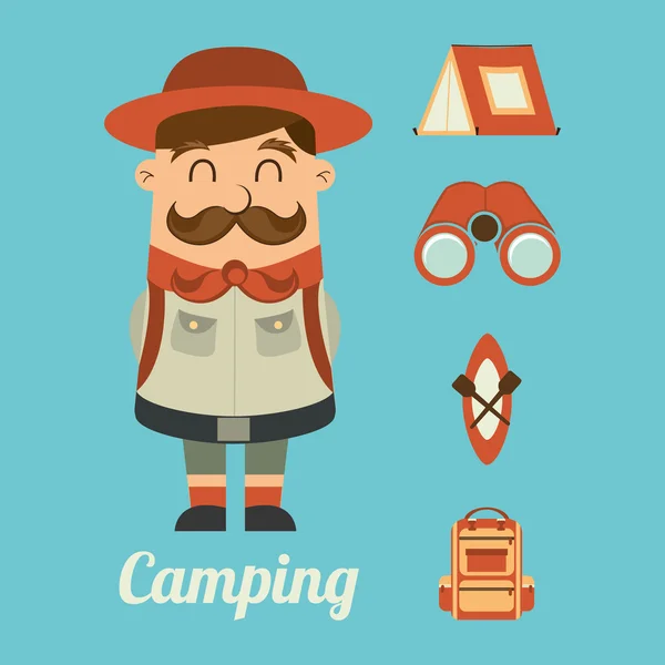 Camping-Design — Stockvektor