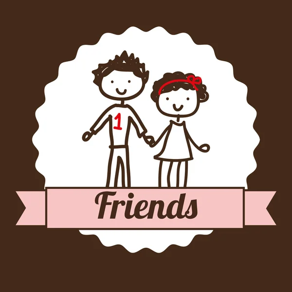 Best friends design — Stock Vector