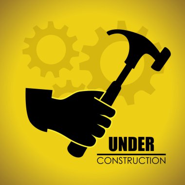 Endüstri tasarımı üzerinde sarı arka plan vektör illustratrion