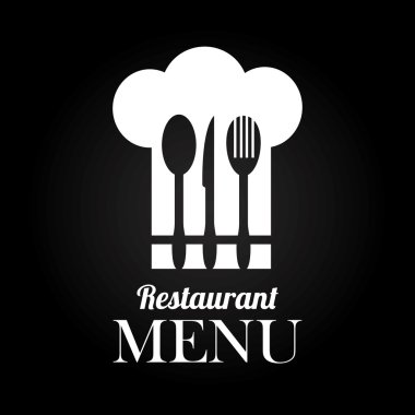 Restoran tasarımı siyah arka plan vektör çizim üzerinde