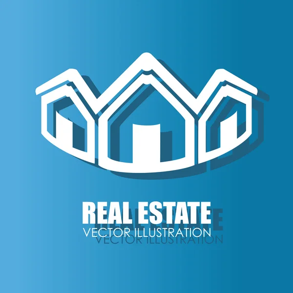 Diseño inmobiliario sobre fondo azul vector ilustración — Vector de stock