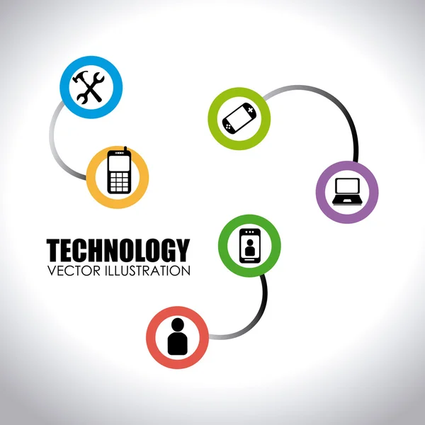 Technologie a design nad bílým pozadím vektorový illustratio — Stockový vektor