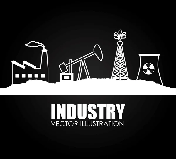 Industrie ontwerp over zwarte achtergrond vector illustratrion — Stockvector