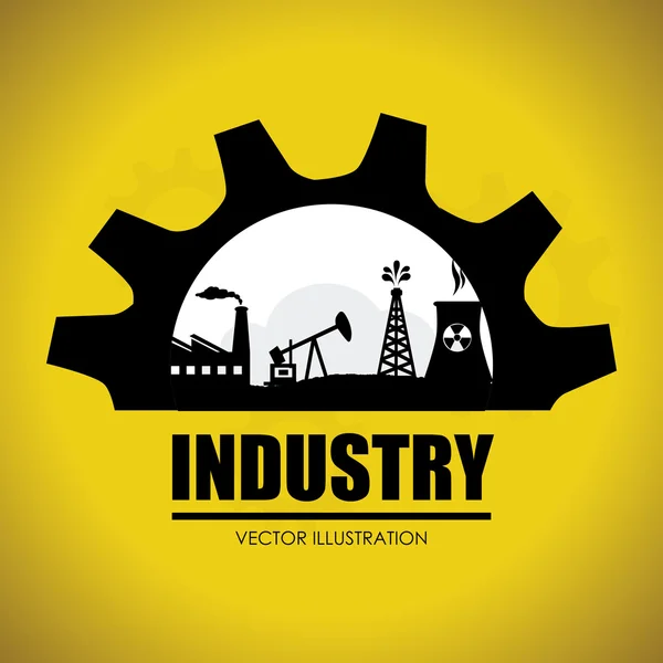 工业设计在黄色 bacjground 矢量 illustratrion — 图库矢量图片
