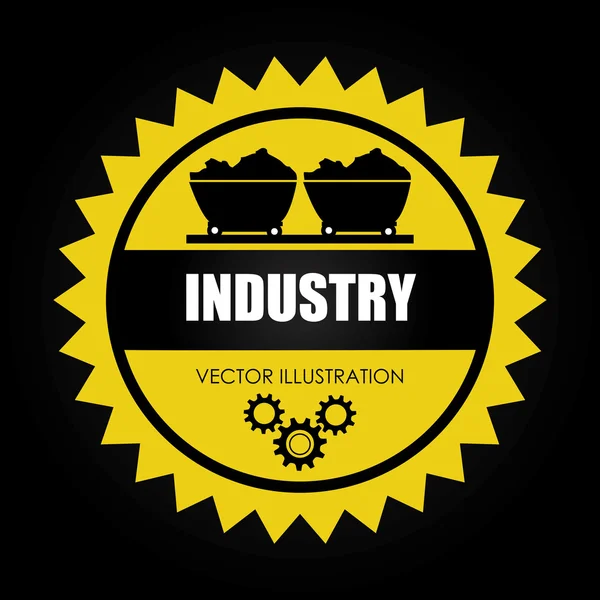 Industrie ontwerp over zwarte achtergrond vector illustratrion — Stockvector