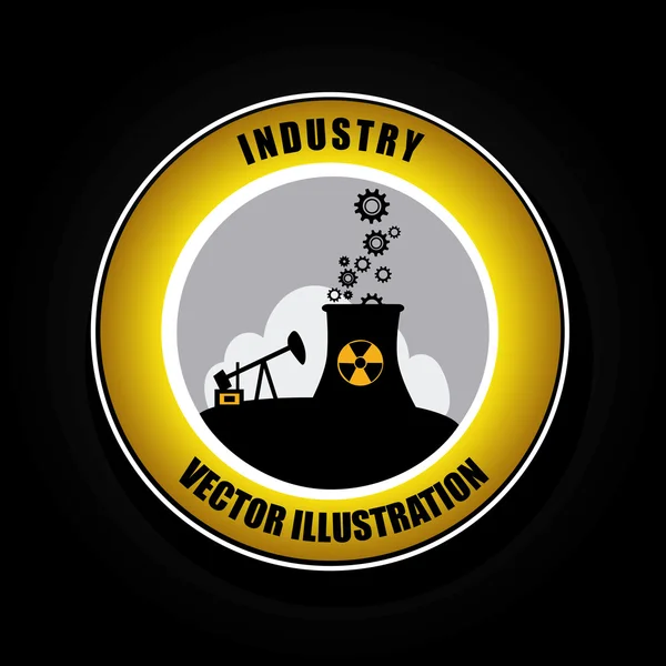 Industrie ontwerp over zwarte achtergrond vector illustratrion — Stockvector