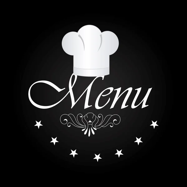 Diseño de restaurante sobre ilustración de vector de fondo negro — Vector de stock