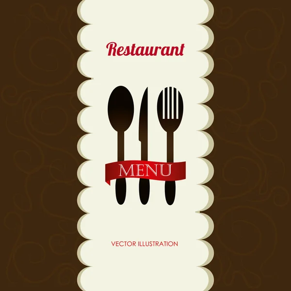 Restoran dizayn kahverengi zemin vektör çizim üzerinde — Stok Vektör