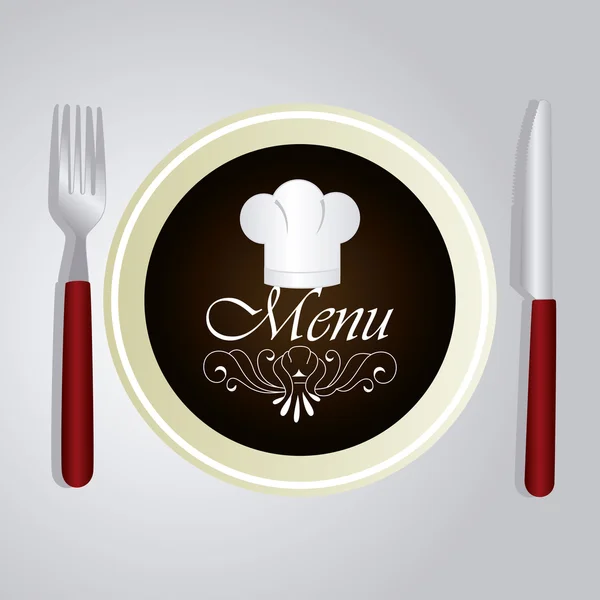 Diseño del restaurante sobre ilustración vectorial de fondo gris — Vector de stock