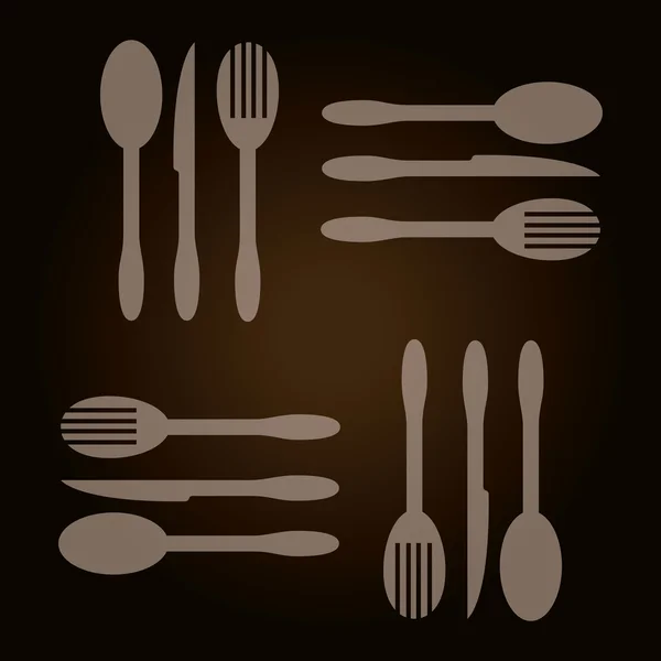 餐厅设计在棕色背景矢量图 — 图库矢量图片