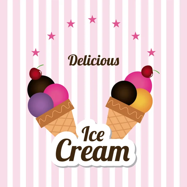 Desserts design over white background vector illustration — Stock Vector
