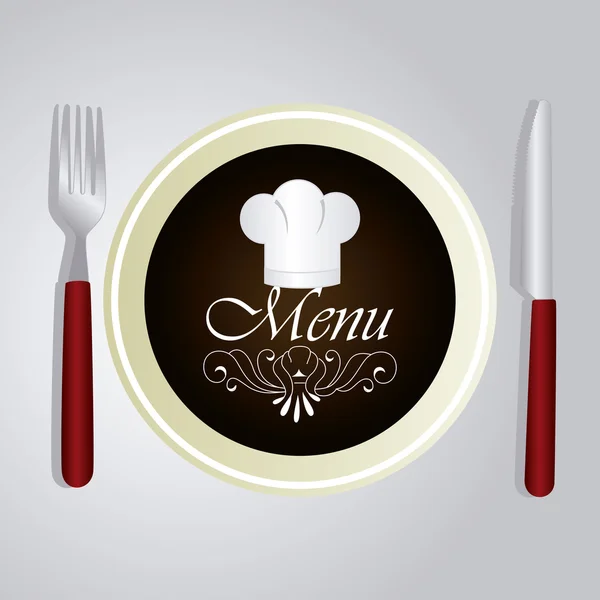 Restaurant design over gray background vector illustration — Stock Vector