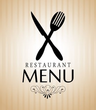 Restoran tasarımı üzerinde bej arka plan vektör çizim