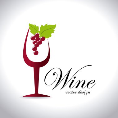 Beyaz arka plan vektör çizim üzerinde şarap tasarım