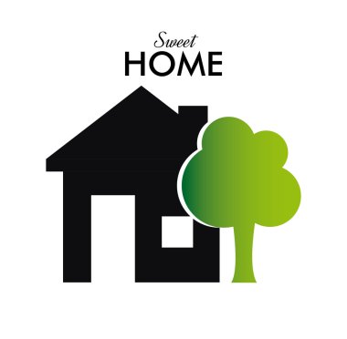 Beyaz arka plan vektör çizim üzerinde ev desgin