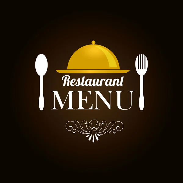 Restaurant design sur fond brun illustration vectorielle — Image vectorielle