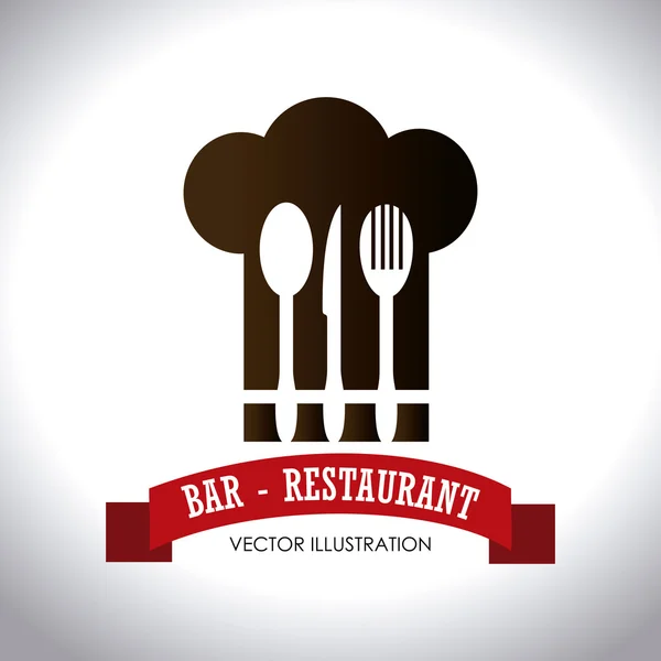 Σχεδιασμός εστιατόριο πάνω από την εικονογράφηση διανυσματικά λευκό φόντο — Διανυσματικό Αρχείο
