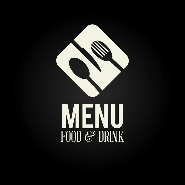 Diseño de restaurante sobre ilustración de vector de fondo negro — Vector de stock