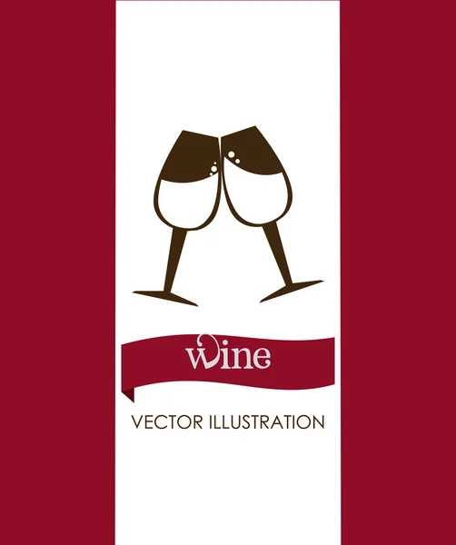 Dessin de vin sur fond rouge illustration vectorielle — Image vectorielle