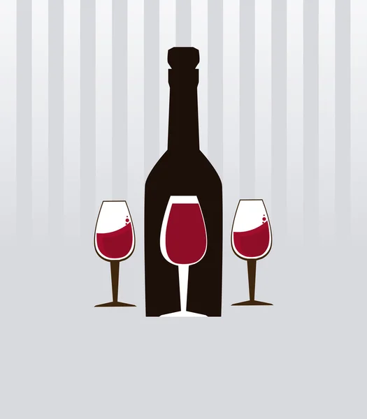 Dessin de vin sur fond gris illustration vectorielle — Image vectorielle