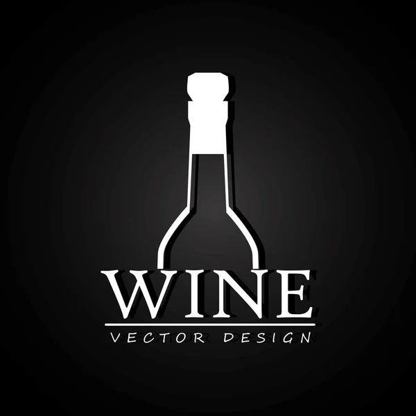 Diseño del vino sobre ilustración de vector de fondo negro — Archivo Imágenes Vectoriales