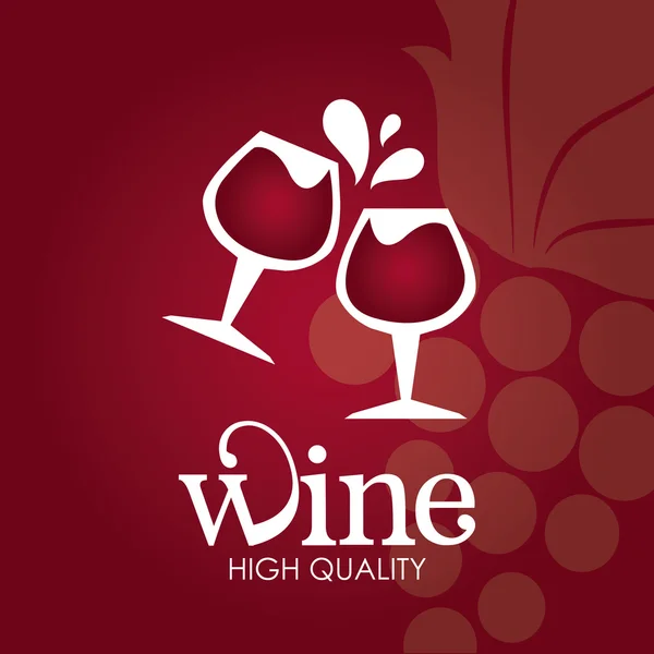 Disegno del vino su sfondo rosso vettoriale illustrazione — Vettoriale Stock