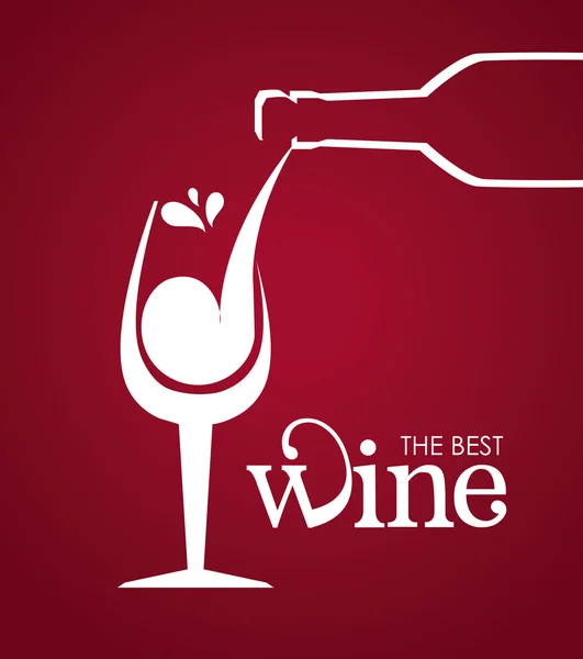 Diseño del vino sobre la ilustración del vector de fondo rojo — Vector de stock
