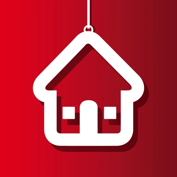 Home desgin over red background vector illustration — Stock Vector