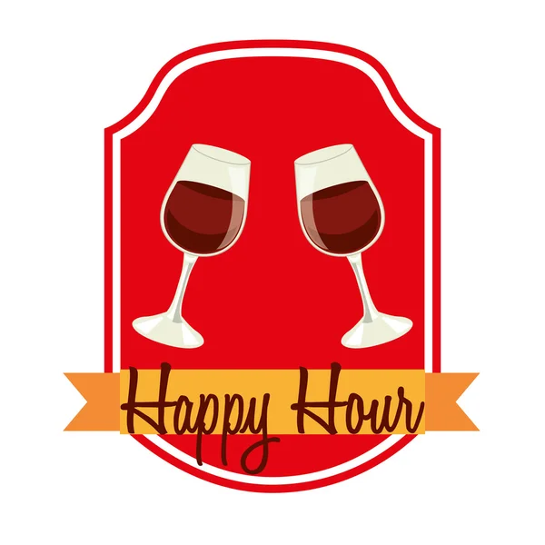 Happy Hour-Design — Stockvektor