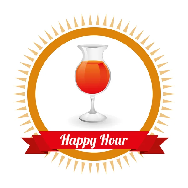 Design happy hour —  Vetores de Stock