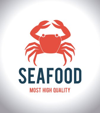 Deniz ürünleri tasarım, vektör çizim.