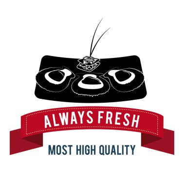 Deniz ürünleri tasarım, vektör çizim.