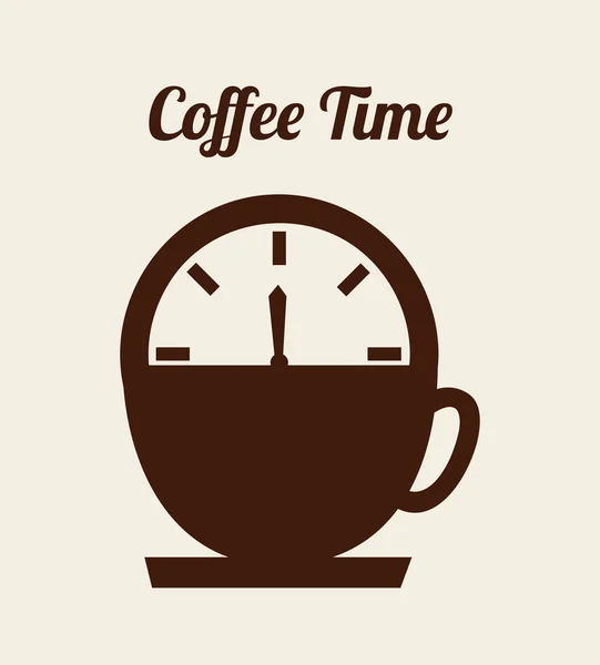 Tempo de café design — Vetor de Stock