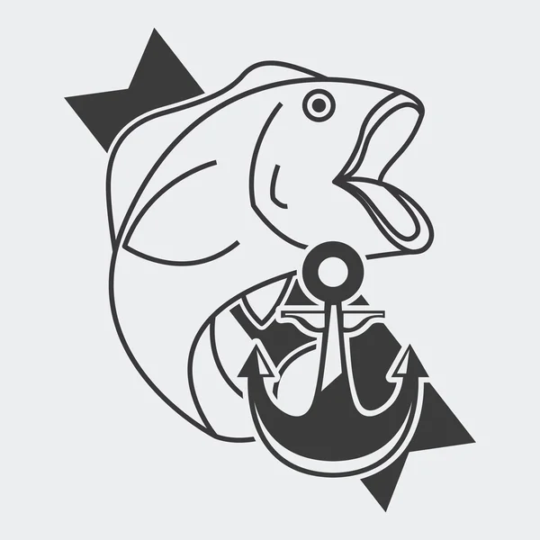 Fishing icon — Stock Vector