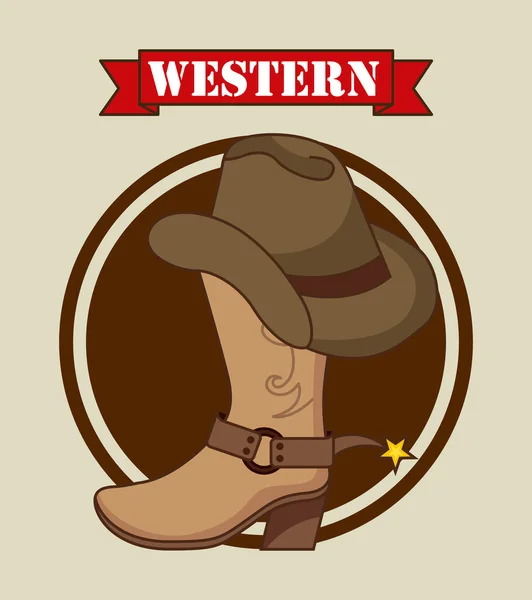 Banner occidentale — Vettoriale Stock