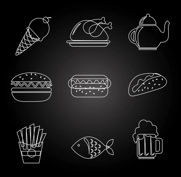 Diseño de comida y restaurante, ilustración vectorial . — Vector de stock