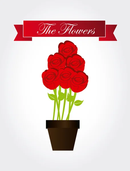 Ontwerp met bloemen, vectorillustratie. — Stockvector