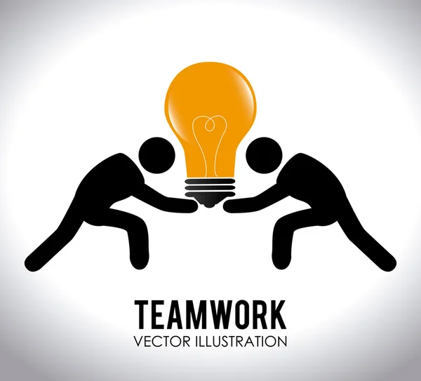 Progettazione del lavoro di squadra, illustrazione vettoriale . — Vettoriale Stock