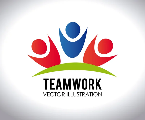 Progettazione del lavoro di squadra, illustrazione vettoriale . — Vettoriale Stock