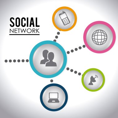 Sosyal Medya tasarım, vektör çizim.