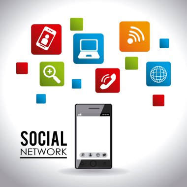 Sosyal Medya tasarım, vektör çizim.