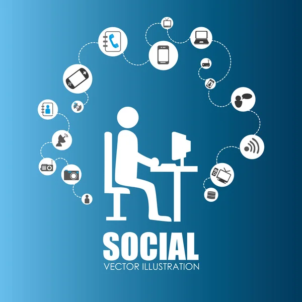 Sociala media design, vektor illustration. — Stock vektor