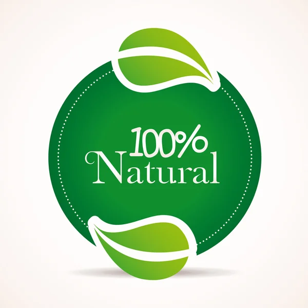 100 percent natural design — Stock Vector